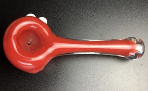 American Made Red Glass Pipe - Picture 1 of 7