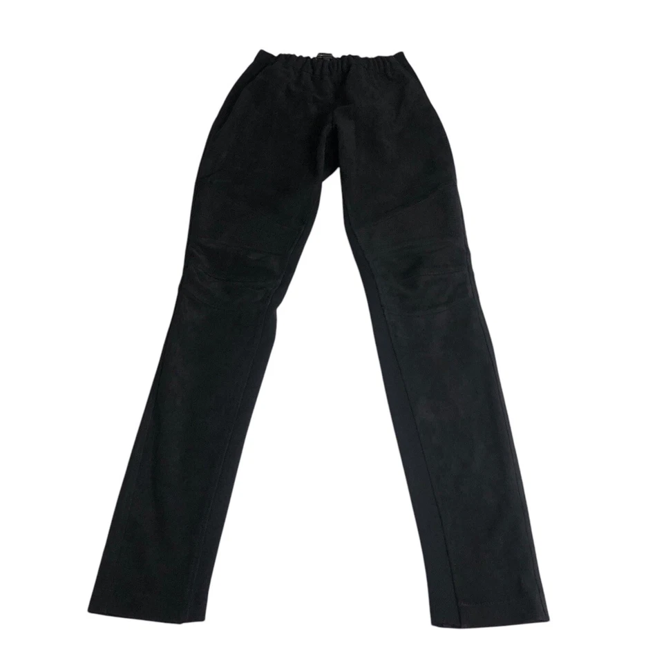 Pantalones BCBGMAXAZRIA Mujer M Negro Cooper Imitación Gamuza Legging Elastizados Moto Chic Foto 1 de 4