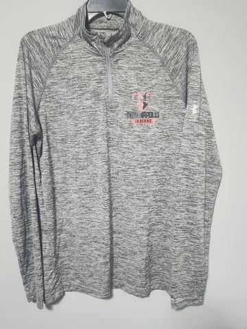 Mens Under Armour Indianapolis Indians Pullover Shirt 1/4 Zip Size Medium Gray Cover