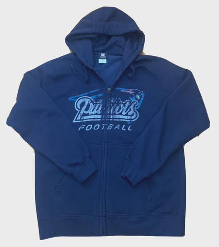 VETEMENTS Felpa con cappuccio e zip intera uomo NFL Team Apparel calcio New England Patriots blu media
