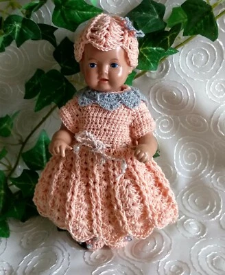 Puppenkleidung Set Aprikot Schildkröt Baby Strampelchen 16 cm Doll Dress OOAK - Bild 1 von 4