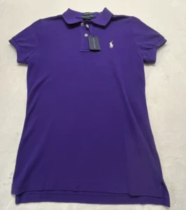 NWT Polo Ralph Lauren Girls S Small  Polo Shirt Solid Purple Short Sleeve Cotton - Picture 1 of 10