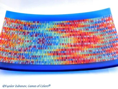 Placa grande rectangular de vidrio fundido "Tapiz triple" Foto 1 de 4