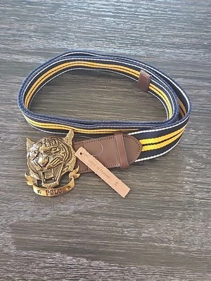 Polo Ralph Lauren в полоску Tiger пряжка акриловый ремень размер 36» мужчин зеленый темно-синий - Изображение 1 из 4