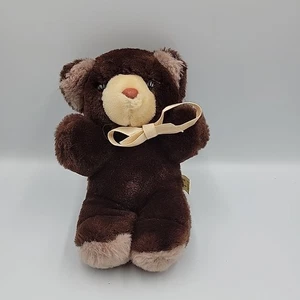 Vintage AMERICA WEGO Teddy Bear Brown Plush Tan Bow Tie Sitting 8"H - Picture 1 of 8