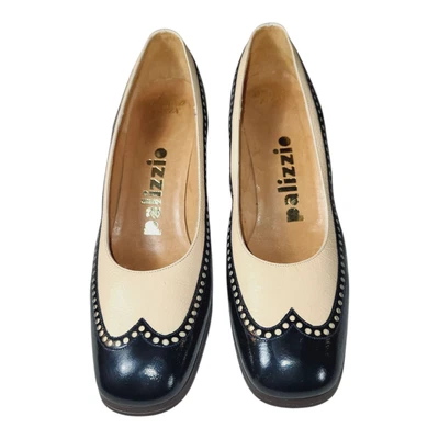 Zapatos de salón Oxford con punta de ala de cuero para mujer Palizzio Grand Prix de colección tacón nariz desairada 7AA Foto 1 de 4