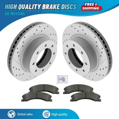 Rotores de disco perforados delanteros pastillas de freno para Nissan NV2500 NV3500 NV1500 2012 - 2021 Foto 1 de 4