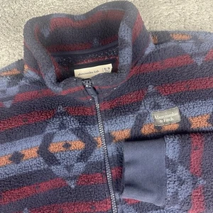 Abercrombie Fitch Kids 15/16 Aztec Fleece Jacket Full Zip Sherpa Warm Southwest - Picture 1 of 7
