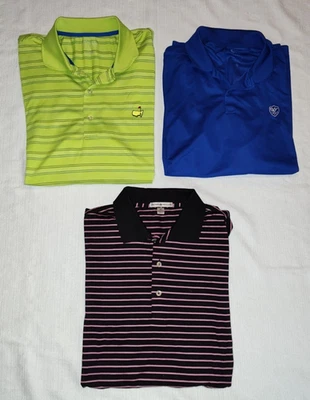 LOTE DE 3 polos de golf de rendimiento Peter Millar Nike Masters medianos M USADOS Foto 1 de 4