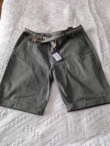 Maine Size 14 Dark Olive Belted Ladies Shorts New With Tags - Picture 1 of 4