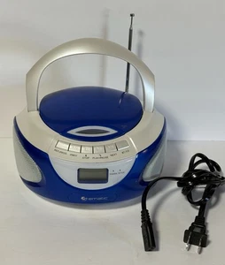 EMATIC CD BLUETOOTH BOOMBOX AUDIO SPEAKERPHONE AM/FM RADIO EBB9224BL - Picture 1 of 14