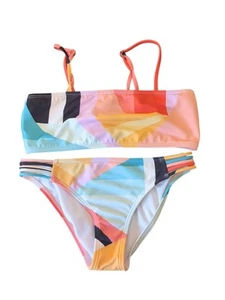 Billabong Girls 2 Piece Swimsuit Bikini Size LG?? Color Block/ Geometric - Picture 1 of 4