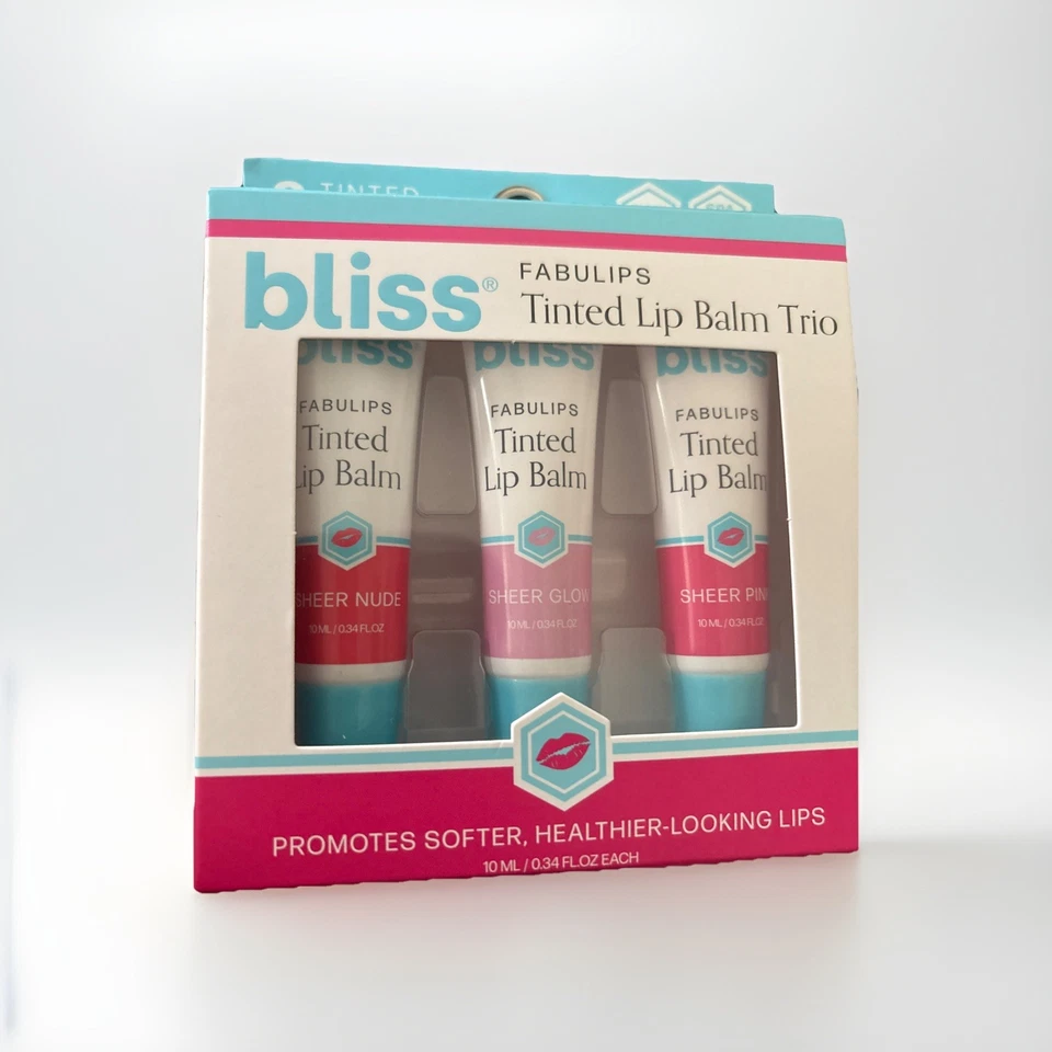 Bálsamos labiales tintados Bliss Fabulous 3 piezas 0,34 oz cada uno nuevo Foto 1 de 1