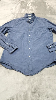 Camisa Oxford cosida para hombre J.Crew azul medio calce clásico algodón orgánico Foto 1 de 4