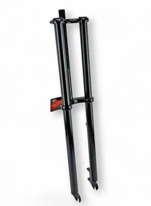 F&R TRIPLE TREE Black Chopper BICYCLE FORK 1" Thread Lowrider Vintage Cruiser. - Picture 1 of 4