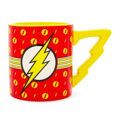 Dc Comics The Flash Logo Céramique Tasse Avec Éclair Poignée Détient 591ml - Photo 1/4