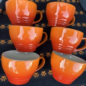Le Creuset Flame 400 ml 14 oz XL Cappuccino Mug Coffee Cup Stoneware - Picture 1 of 10