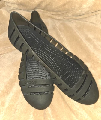 Crocs Shoes, Adrina ll, Size 10 Women, EUC, Black Ballet Flat, Clean - Image 1 of 4