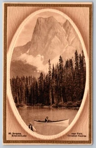 Mount Burgess, Emerald Lake, Near Field BC Canada, Antique 1913 Sepia Postcard - Picture 1 of 2