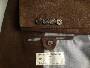 Brunello Cucinelli Leather Blazer XL Cashmere Suede Jacket Great Condition Brown - Picture 1 of 9