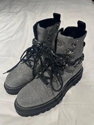 $4995 售罄全新盒装 BALMAIN 巴黎法国陆军战斗重型链条靴 38 — 第 1/4 张图片