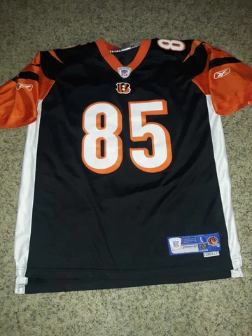 Vintage Reebok Chad Johnson Ochocinco Jersey Adult L Black Orange Bengals Men's Cover