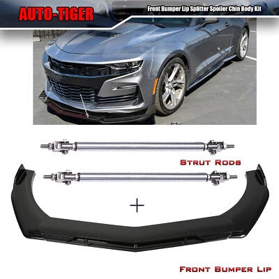 Kit de alerón divisor de parachoques delantero negro brillante para Chevrolet Chevy Camaro Foto 1 de 4