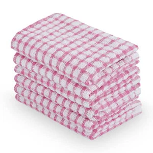 Cotton Absorbent Kitchen Dish Cleaning Towels Pink - Picture 1 of 6