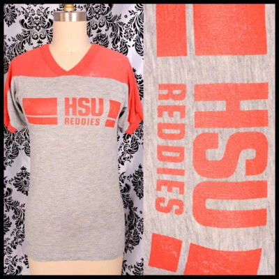 vtg 80s ARKANSAS HENDERSON STATE ** Reddies ** HSU college football T-SHIRT S - Image 1 of 4