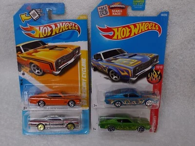 Hot Wheels Lot of 4 69 Mercury Cyclone Orange New Model Zamac Ultra Hot Blue - Image 1 of 4
