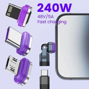 180° 9 pin Magnetisch OTG Adapter Typ C Buchse auf Typ C IOS Konverter PD 240W - Zdjęcie 1 z 14
