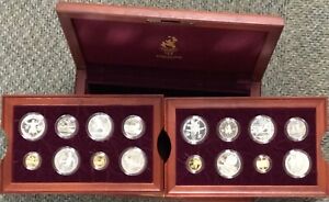 1996 Atlanta US Olympics 16 Proof  Gold  & Silver Coin Set in Original wood Box