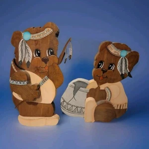 Native American Boy And Girl Bear Wall Decor - Bild 1 von 8