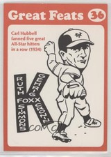 1972 Laughlin Great Feats Orange Border Carl Hubbell #36 HOF