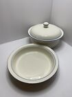 Lenox Chinastone Blue Pinstripes 3 Piece Casserole Serving Dishes-Discontinued