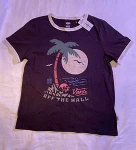 VANS Off The Wall MCM LXVI Under The Palm Ring Skull Black T Shirt Boys Size L - Picture 1 of 11