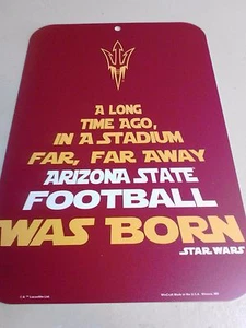 NCAA ARIZONA STATE /STAR WARS (PHRASE)"PARKING SIGN"10 1/2" X 16 1/2" BRAND NEW - Picture 1 of 1