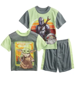 Boys STAR WARS THE MANDALORIAN Big Bounty Tees & Shorts Pajama Sets Size 8 NWT - Picture 1 of 5