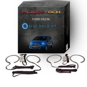 Blue Angel Eye LED Headlight Halo Ring kit for 2011-2013 Ford Fiesta Headlights - Picture 1 of 2
