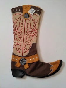 Cowboystiefel Country Weihnachtsstrumpf 18" braun beige  - Bild 1 von 6