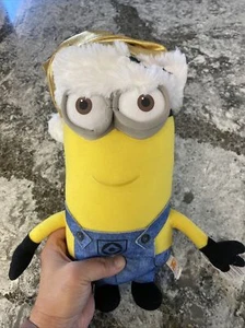 Peluche Christmas Minion, Bob, Despicable Me, sombrero dorado, 12” - Imagen 1 de 6