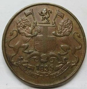 INDIA BRITISH Quarter 1/4 Anna 1835 m Madras XF King William IV Copper EIC #E11 - Picture 1 of 4
