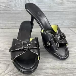 Sandali neri Cole Haan da donna taglia 9,5 punta aperta in pelle tacco da gattino - Foto 1 di 8