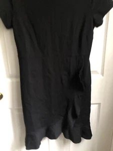 Brand - Lark & Ro Women's Cap Sleeve Faux Wrap Fit and, Black, Size Large - Picture 1 of 6