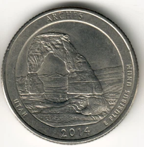 USA - 2014P - Washington ¼ Dollar - Arches - Low Mintage - #8216 - Picture 1 of 2