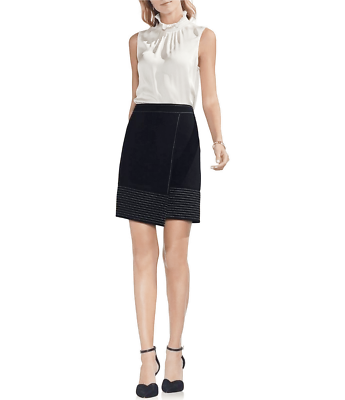 Minifalda Vince Camuto para mujer negra envolvente sintética asimétrica para salir de noche 12 TOTALMENTE NUEVA Foto 1 de 4