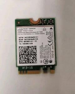 INTEL 7265NGW DUAL BAND WIRELESS-AC BLUETOOTH WIFI CARD 860883-001 - Picture 1 of 3