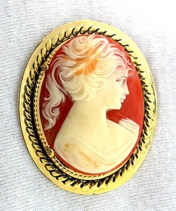 Broche colgante de resina cameo ovalado estilo victoriano para mujer cabina cabujón CP2 - Imagen 1 de 3
