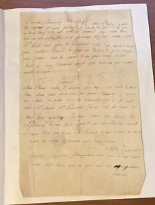 Antica lettera scritta a mano da Mary Chapman a Phoebe Crosby nel MA 1799 - Foto 1 di 2
