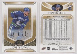 2020-21 Upper Deck SP Signature Edition Legends Gold Henrik Sedin #3 HOF